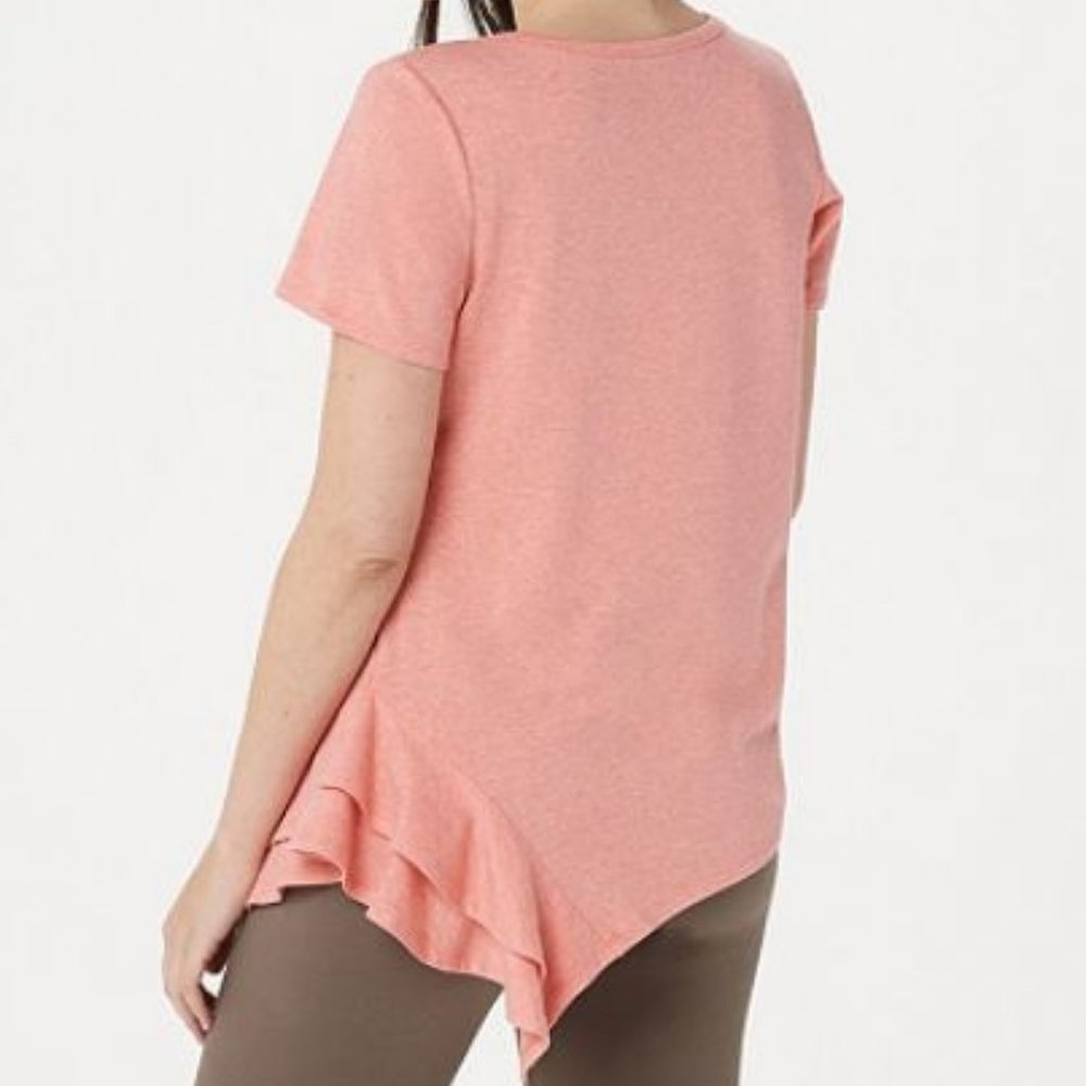 AnyBody Cozy Knit Side Ruffle Tee  3048 - Picture 2 of 3